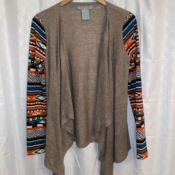 Flying Tomato Open Cardigan Aztec Sleeves med - Picture 1 of 4